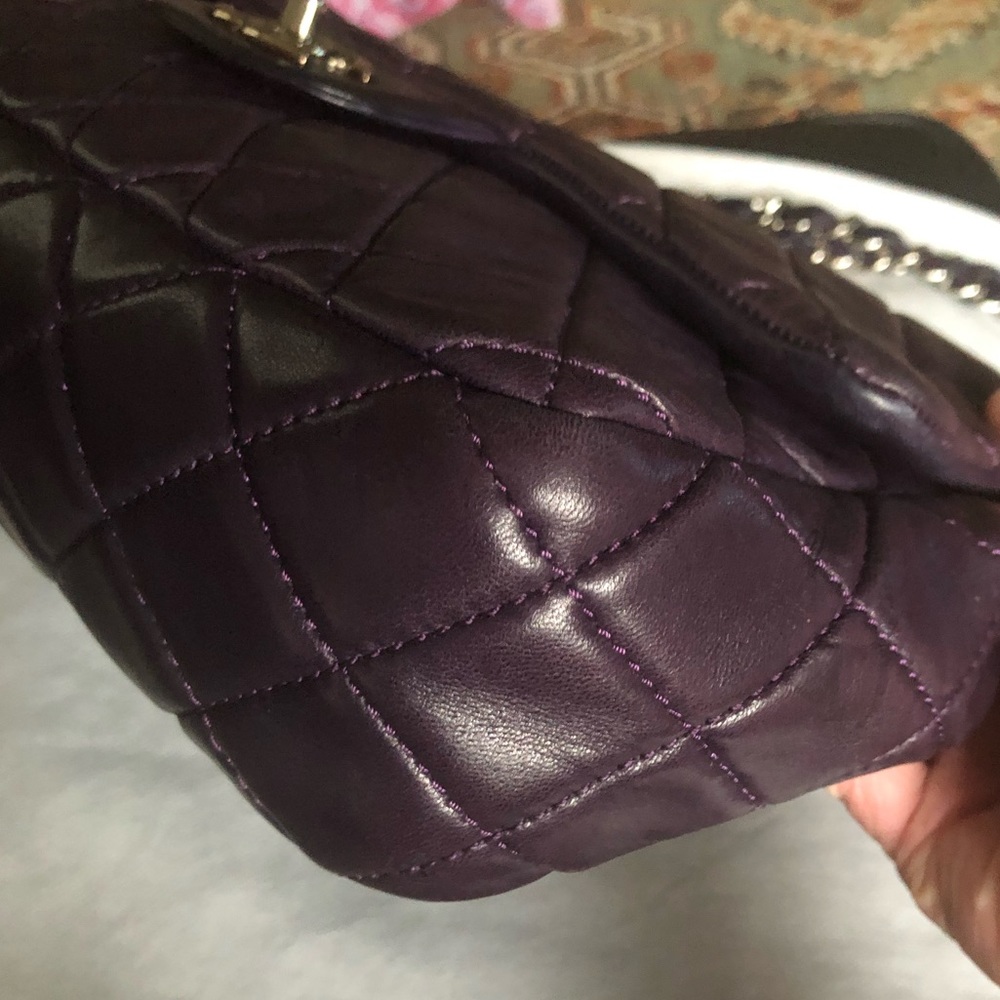 SOLD**Chanel Classic Jumbo Dark Purple Flap Bag - Picture 10 of 15